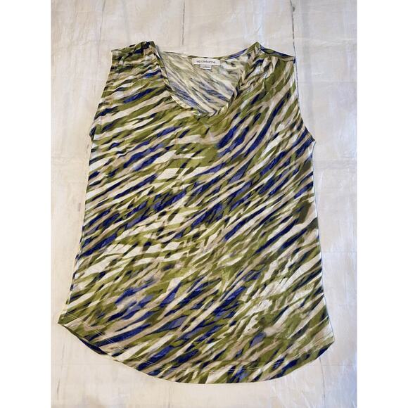 Liz Claiborne Blouse Womans Medium Shirt Sleeveless Tank Multi-colored (ff) - Picture 1 of 6
